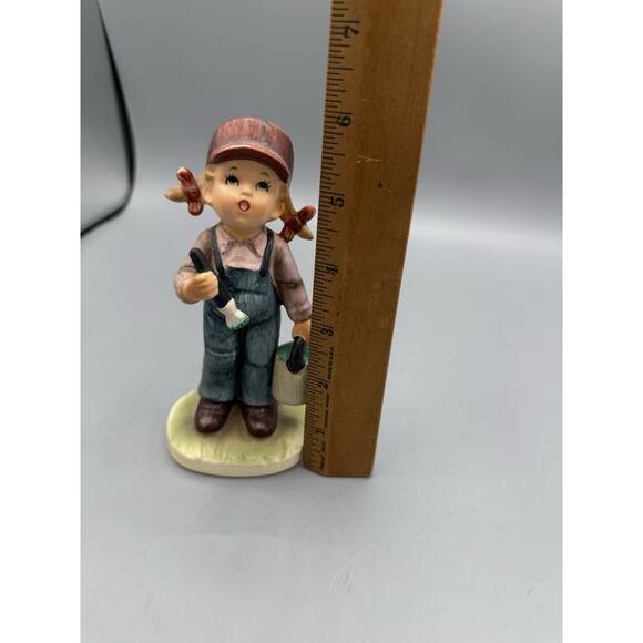 Vintage Bisque Girl Figurine with Paintbrush Homco Style Japan C-8743 5” - Picture 6 of 6